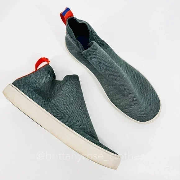 ROTHY'S The Chelsea Pull-On Knit Ankle Boot in Fog Melange - Picture 5 of 8